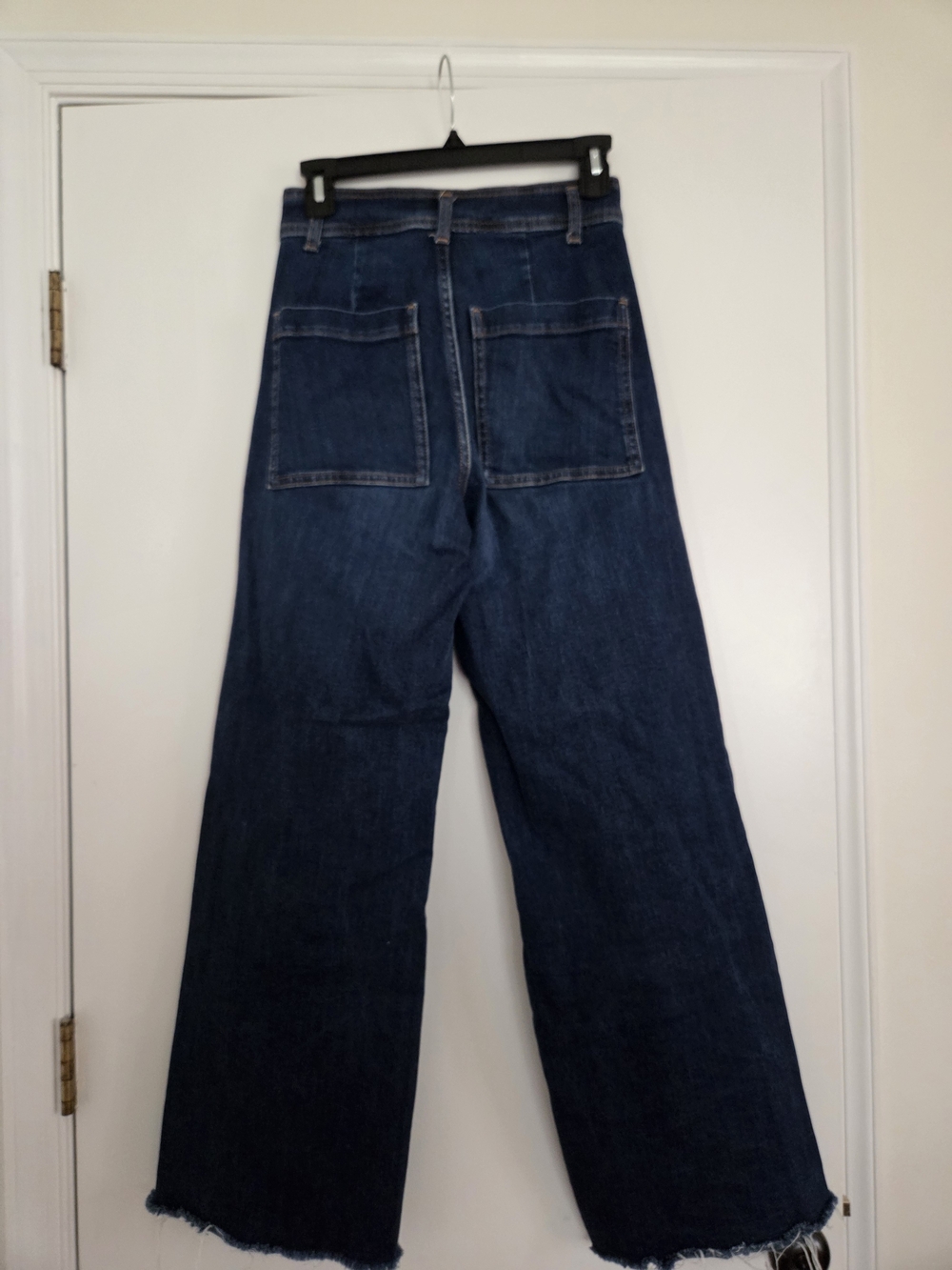 Zara Dark Blue High-Rise Wide-Leg Jeans - Picture 2 of 4